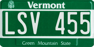 VT license plate LSV455