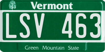 VT license plate LSV463