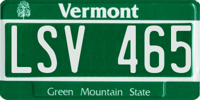 VT license plate LSV465
