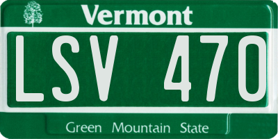 VT license plate LSV470