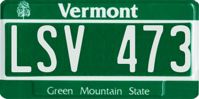 VT license plate LSV473