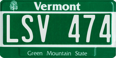 VT license plate LSV474