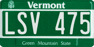 VT license plate LSV475