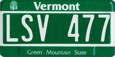 VT license plate LSV477