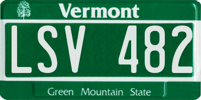 VT license plate LSV482