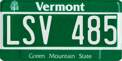 VT license plate LSV485