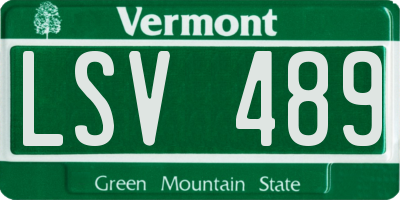 VT license plate LSV489