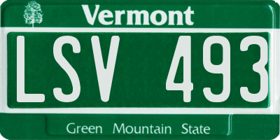 VT license plate LSV493