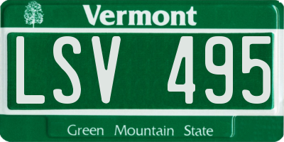 VT license plate LSV495