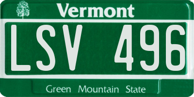 VT license plate LSV496