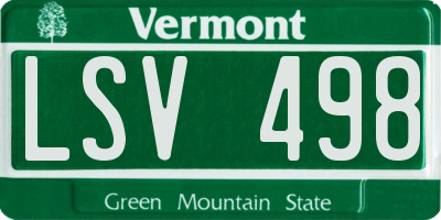 VT license plate LSV498