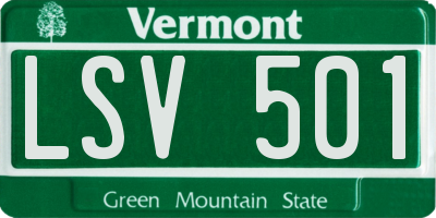 VT license plate LSV501