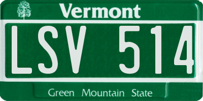 VT license plate LSV514
