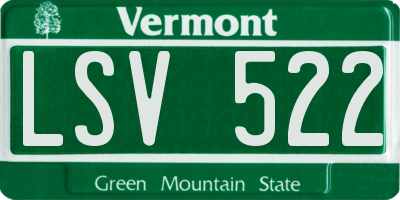 VT license plate LSV522