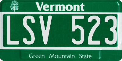 VT license plate LSV523