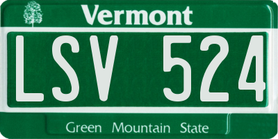 VT license plate LSV524