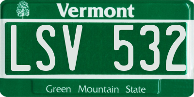 VT license plate LSV532