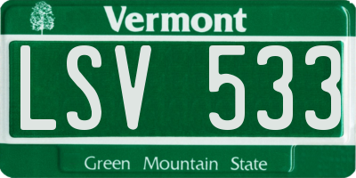 VT license plate LSV533