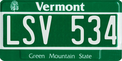 VT license plate LSV534