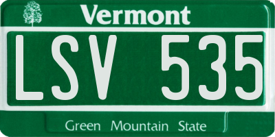 VT license plate LSV535