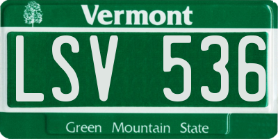 VT license plate LSV536