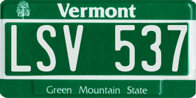 VT license plate LSV537