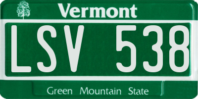 VT license plate LSV538