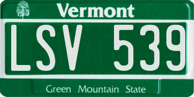 VT license plate LSV539