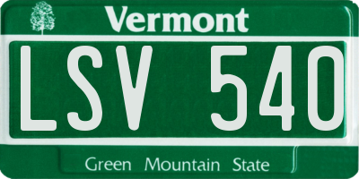VT license plate LSV540