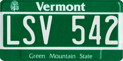 VT license plate LSV542