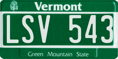 VT license plate LSV543