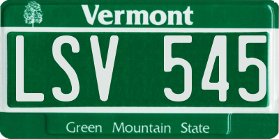 VT license plate LSV545