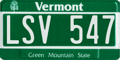 VT license plate LSV547