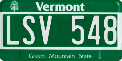 VT license plate LSV548