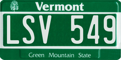 VT license plate LSV549