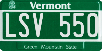 VT license plate LSV550