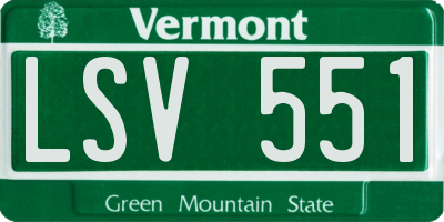VT license plate LSV551