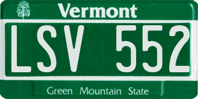 VT license plate LSV552