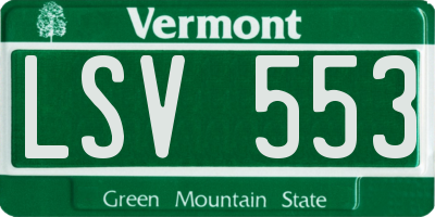 VT license plate LSV553