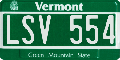 VT license plate LSV554