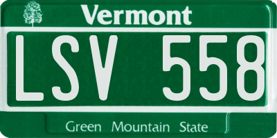 VT license plate LSV558