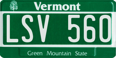 VT license plate LSV560