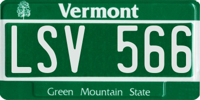 VT license plate LSV566