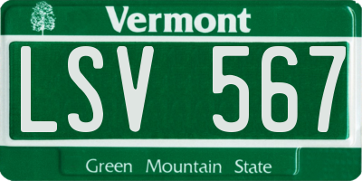 VT license plate LSV567