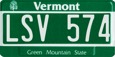 VT license plate LSV574