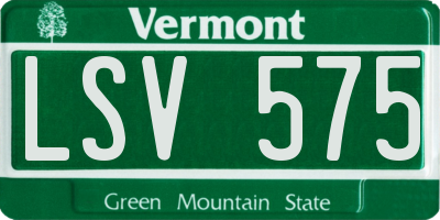 VT license plate LSV575
