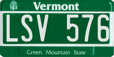 VT license plate LSV576