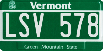 VT license plate LSV578