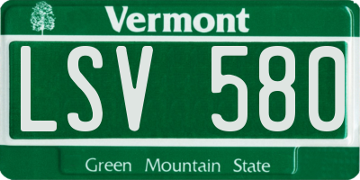 VT license plate LSV580