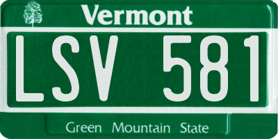 VT license plate LSV581